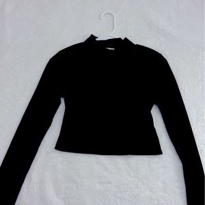 altard state black long sleeve crop top